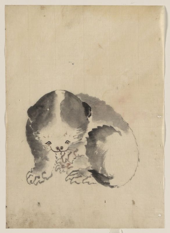 A cat cleaning its claws, n.d | Hokusai