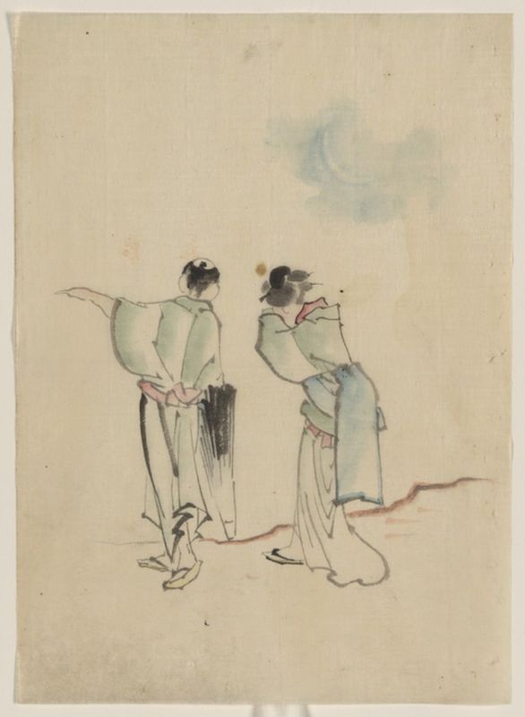 Two persons, n.d | Hokusai