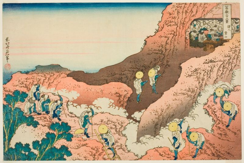 Hokusai | Groups of Mountain Climbers, 1831 Groups of Mountain Climbers, 1831 | Hokusai
