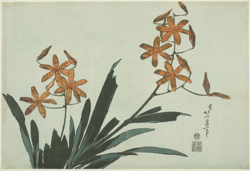 Orange Orchids, 1832 | Hokusai