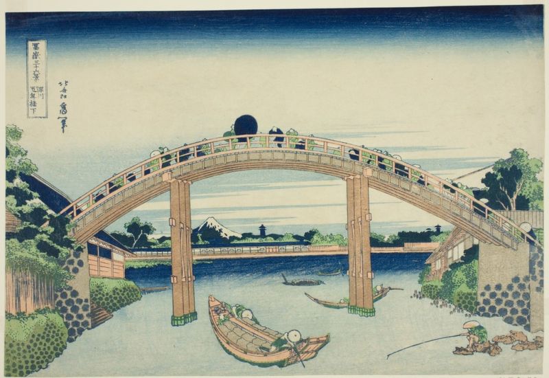 Beneath Mannen Bridge in Fukagawa, 1831 | Hokusai