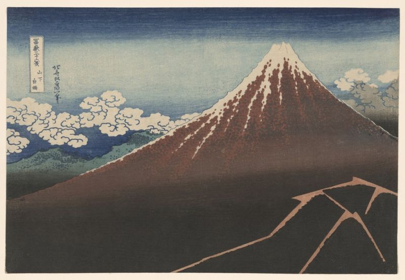 Shower Below the Summit, 1831 | Hokusai