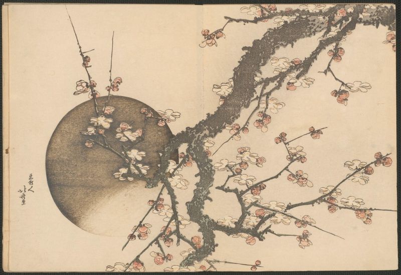 Hokusai | Plum Blossom and the Moon from the Book Mount Fuji in Spring, 1803 Plum Blossom and the Moon from the Book Mount Fuji in Spring, 1803 | Hokusai