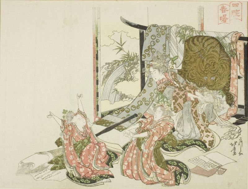 Hokusai | The Four Sleepers in Spring Dawn, 1806 The Four Sleepers in Spring Dawn, 1806 | Hokusai