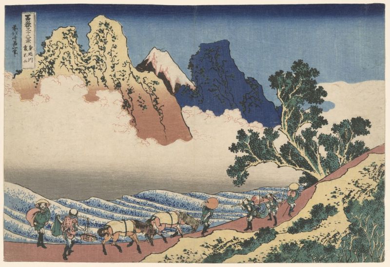 The Back of Mount Fuji Seen from Minobu River, 1831 | Hokusai