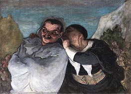 Crispin and Scapin (Scapin and Sylvester), c.1863/65 by Honore Daumier | Painting Reproduction