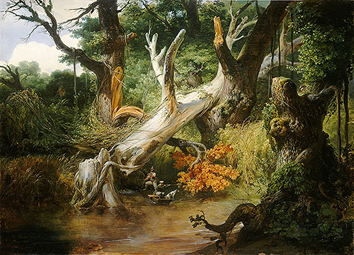 Hunting in the Pontine Marshes, 1833 by Horace Vernet | Painting Reproduction