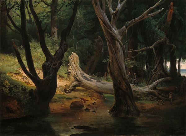 Abfahrt zur Jagd in den Pontin-Sümpfen, 1833 | Horace Vernet | Gemälde Reproduktion