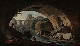 Ansicht der Sphinxbrücke, 1767 von Hubert Robert | Gemälde-Reproduktion