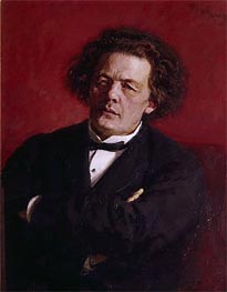 Portrait of Anton Grigoryevich Rubinstein, 1881 von Repin | Gemälde-Reproduktion