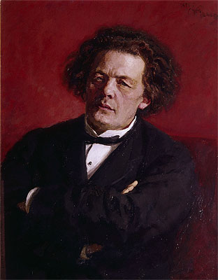Portrait of Anton Grigoryevich Rubinstein, 1881 | Repin | Painting Reproduction