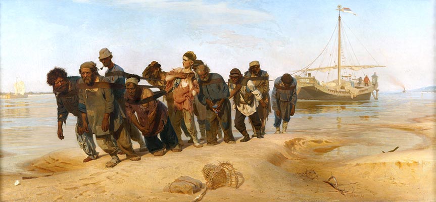 Barge Haulers on the Volga, c.1870/73 | Repin | Painting Reproduction