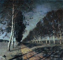 Moonlight Night. Road, c.1897/98 by Isaac Levitan | Painting Reproduction