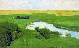 Small River Istra, c.1885/86 von Isaac Levitan | Gemälde-Reproduktion