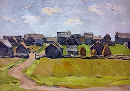 Dorf, 1890 von Isaac Levitan | Gemälde-Reproduktion