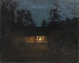 An der Datscha in der Abenddämmerung, 1890s von Isaac Levitan | Gemälde-Reproduktion