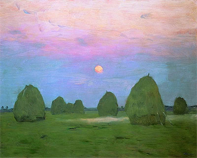Twilight. Haystacks, 1899 | Isaac Levitan | Painting Reproduction