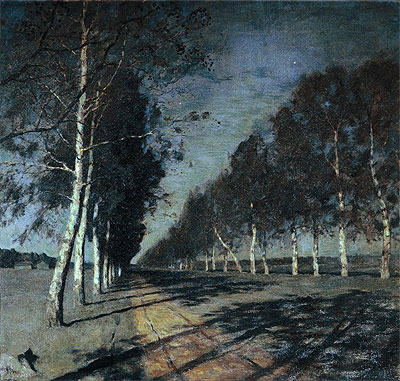 Mondnacht. Die meisten der Straße, c.1897/98 | Isaac Levitan | Gemälde Reproduktion