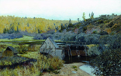 Autumn. Mill. Reach, 1888 | Isaac Levitan | Gemälde Reproduktion