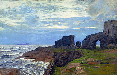 Die Reste der Vergangenheit. Dämmerung. Finnland | Isaac Levitan | Gemälde Reproduktion