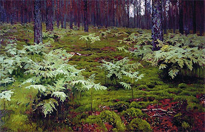 Farn im Wald | Isaac Levitan | Gemälde Reproduktion