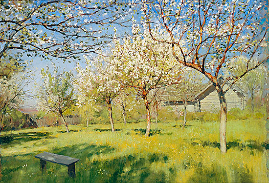 Blossoming Apple-Trees, 1896 | Isaac Levitan | Painting Reproduction