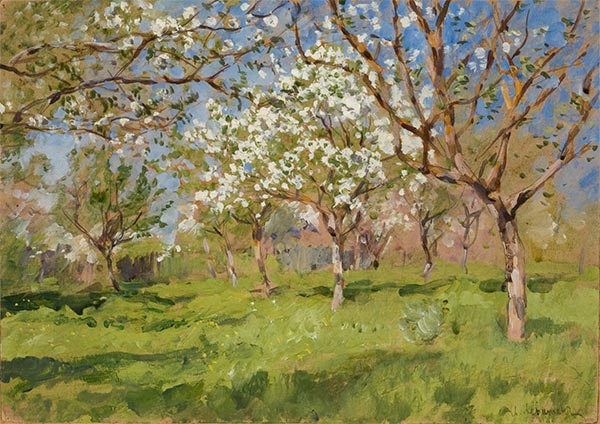Blühende Apfelbäume, 1896 von Isaac Levitan | Gemälde-Reproduktion