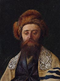 Portrait of a Rabbi with Tallit, Undated by Isidor Kaufmann | Painting Reproduction