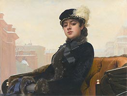 Unbekannte Frau, 1883 von Ivan Kramskoy | Gemälde-Reproduktion