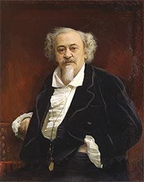 Porträt des Schauspielers Wassili Wassiljewitsch Samoilov, 1881 von Ivan Kramskoy | Gemälde-Reproduktion