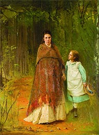 Portrait of Artist's Wife and His Daughter, 1875 von Ivan Kramskoy | Gemälde-Reproduktion