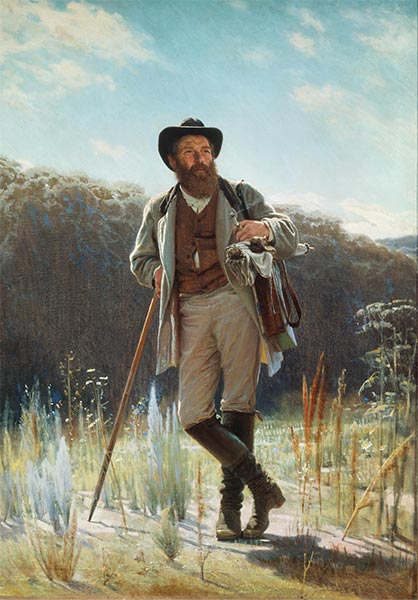 Porträt des Künstlers Ivan Ivanovich Shishkin, 1873 | Ivan Kramskoy | Gemälde Reproduktion