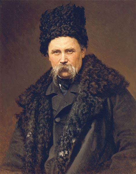 Porträt von Taras Schewtschenko, 1871 | Ivan Kramskoy | Gemälde Reproduktion