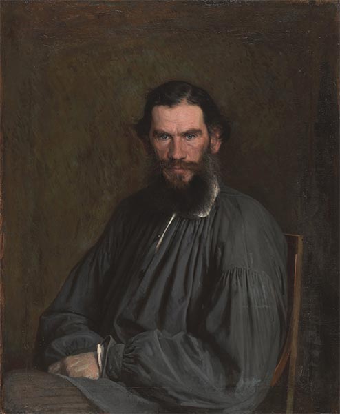 Porträt des Schriftstellers Leo Nikolaevich Tolstoi, 1873 | Ivan Kramskoy | Gemälde Reproduktion