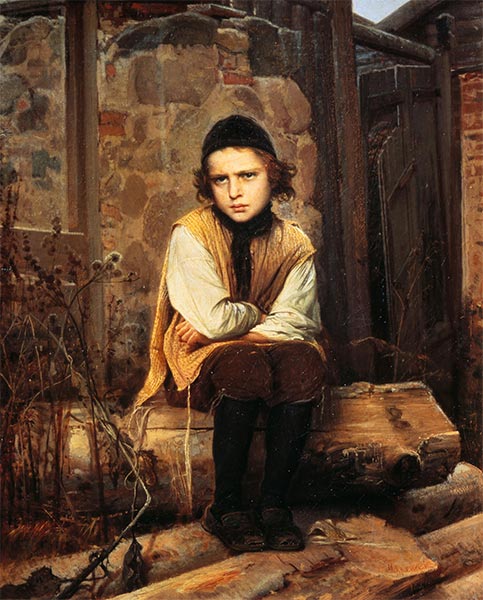Ein beleidigter jüdischer Junge, 1874 | Ivan Kramskoy | Gemälde Reproduktion