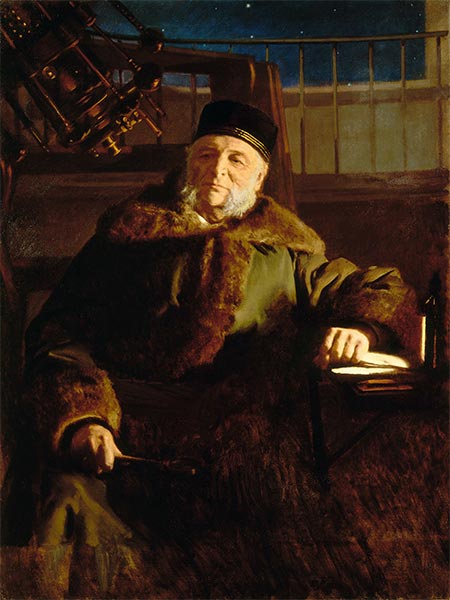Porträt des Astronomen Otto Wassiljewitsch Struve, 1886 | Ivan Kramskoy | Gemälde Reproduktion