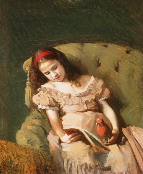Books Got Her, 1872 | Ivan Kramskoy | Painting Reproduction