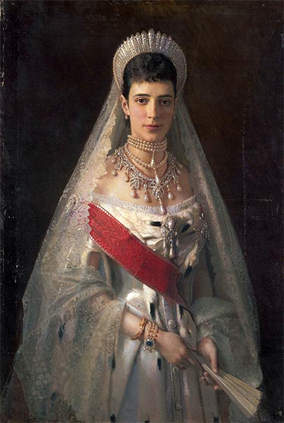 Portrait of Maria Fyodorovna, 1881 | Ivan Kramskoy | Painting Reproduction