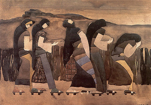 Our Mothers are Always Dressed in Black, 1926 | Ivan Milev | Gemälde Reproduktion