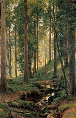 Stream by a Forest Slope | Ivan Shishkin | Painting Reproduction