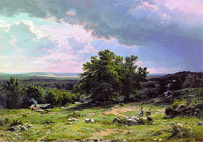View in the Vicinity of Dusseldorf, 1865 | Ivan Shishkin | Painting Reproduction