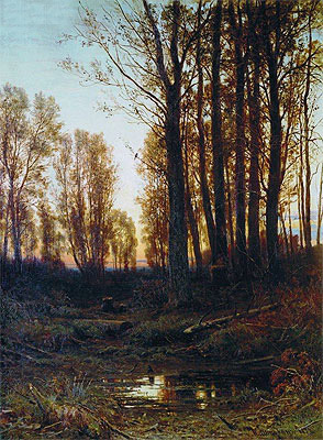 Dusk. Sunset, 1879 | Ivan Shishkin | Painting Reproduction