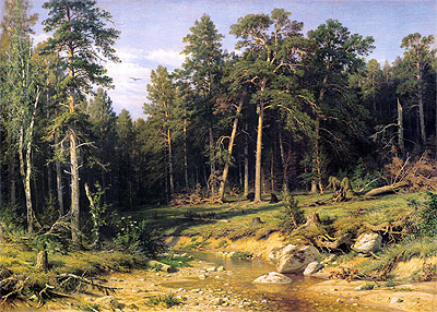 Pine Forest in Viatka Province, 1872 | Ivan Shishkin | Painting Reproduction