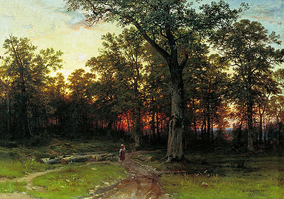 Wood in the Evening, 1868/69 | Ivan Shishkin | Gemälde Reproduktion