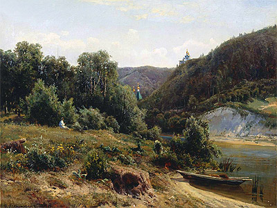At the Monastery, 1870 | Ivan Shishkin | Painting Reproduction