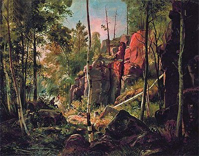 Blick auf die Insel Valaam (Ort Kukk), c.1859/60 von Ivan Shishkin | Gemälde-Reproduktion