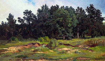Oak Woods in Gray Day, 1873 | Ivan Shishkin | Painting Reproduction