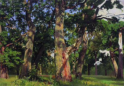 Eichen. Abend, 1887 von Ivan Shishkin | Gemälde-Reproduktion