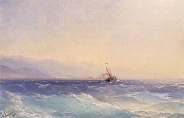 A Steamship off the Coast, 1882 by Aivazovsky | Painting Reproduction