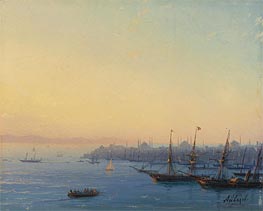 Sunset over Constantinople, Undated by Aivazovsky | Painting Reproduction
